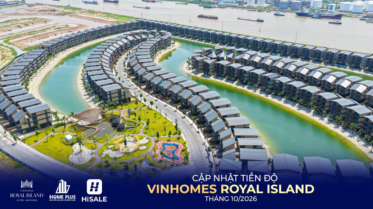 Ảnh flycam Vinhomes Royal Island tháng 10/2026