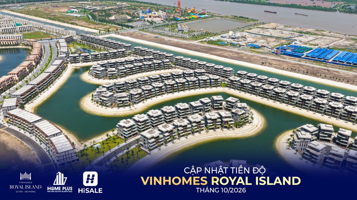 Ảnh flycam Vinhomes Royal Island tháng 10/2026